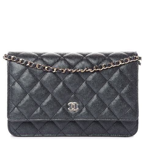 iridescent chanel wallet|CHANEL Iridescent Caviar Quilted Wallet on Chain WOC Dark .